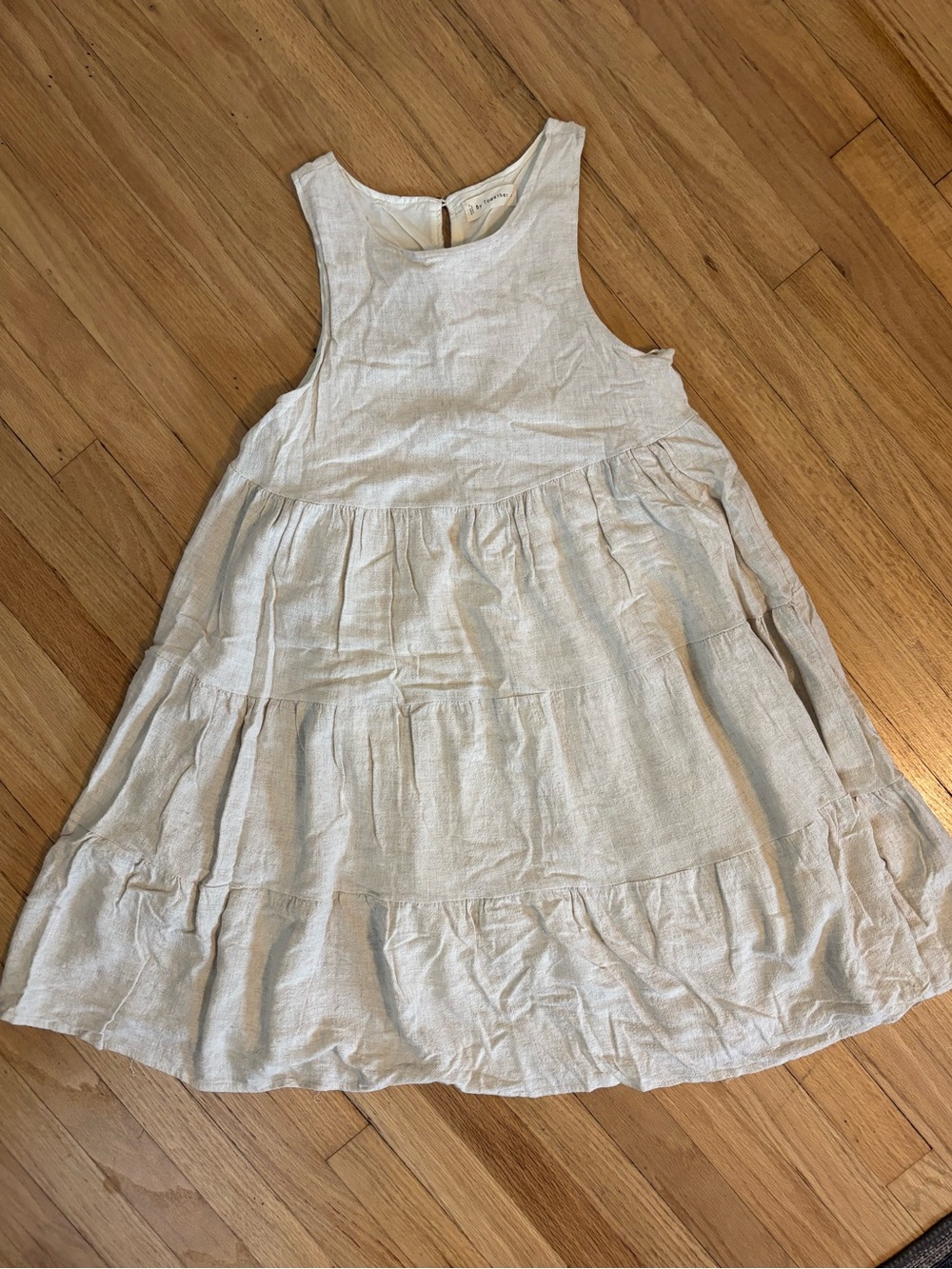 By Together Light Cream Tiered Sleeveless Dress | Size Small